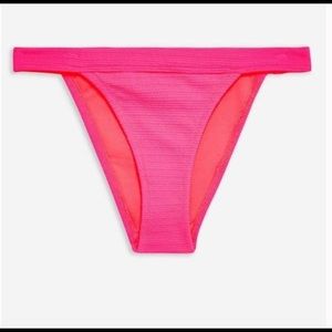 Topshop Hot Pink Crinkle Tanga Bikini Bottoms